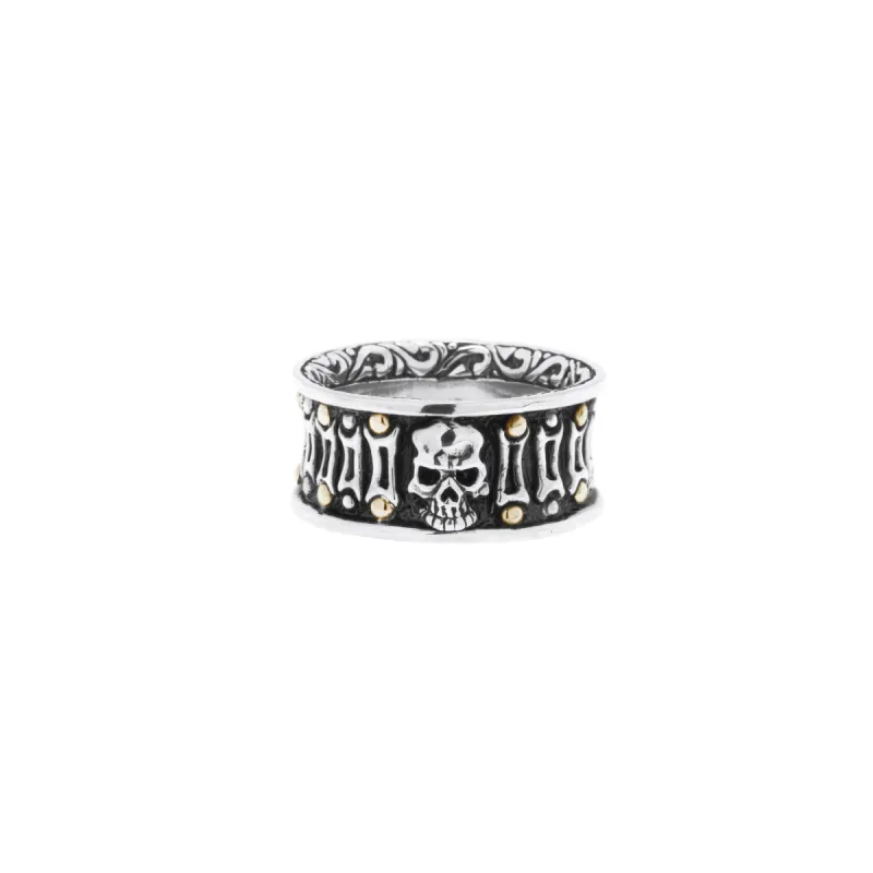 Ring Band 1 Trunyan Collection Plong Gold Silver Oxydation sold by Love Anchor