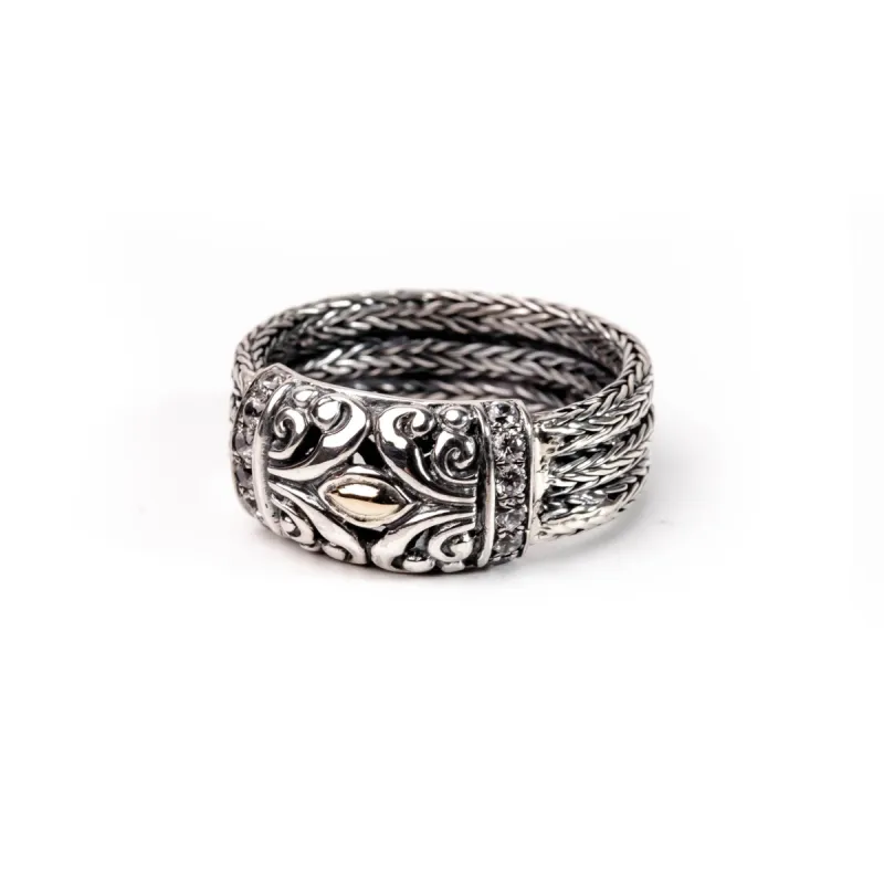 Ring White Cz Two Tone sold by Love Anchor