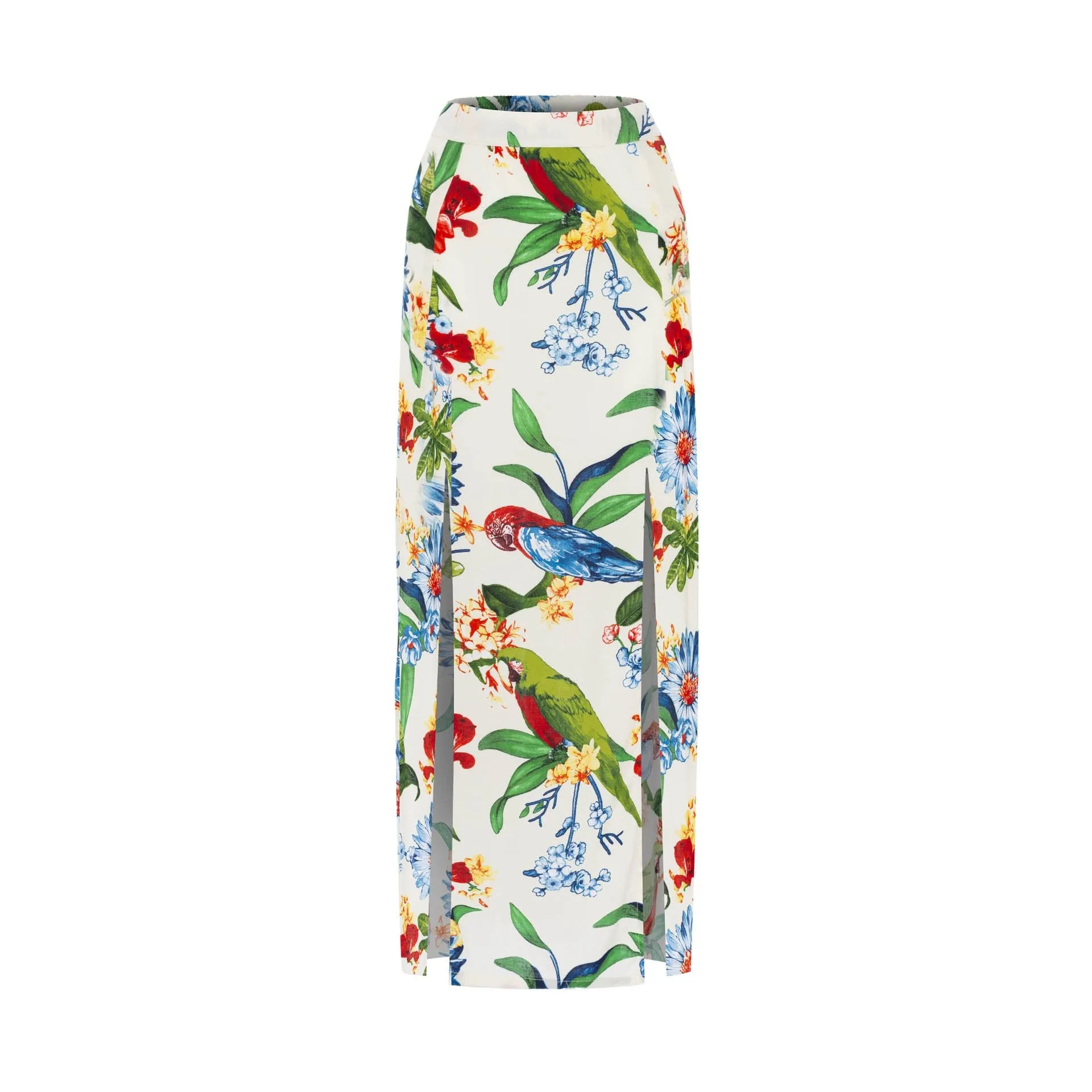 Tulip, Tropical Macaw White, Maxi Skirt sold by Love Anchor product image thumbnail 5