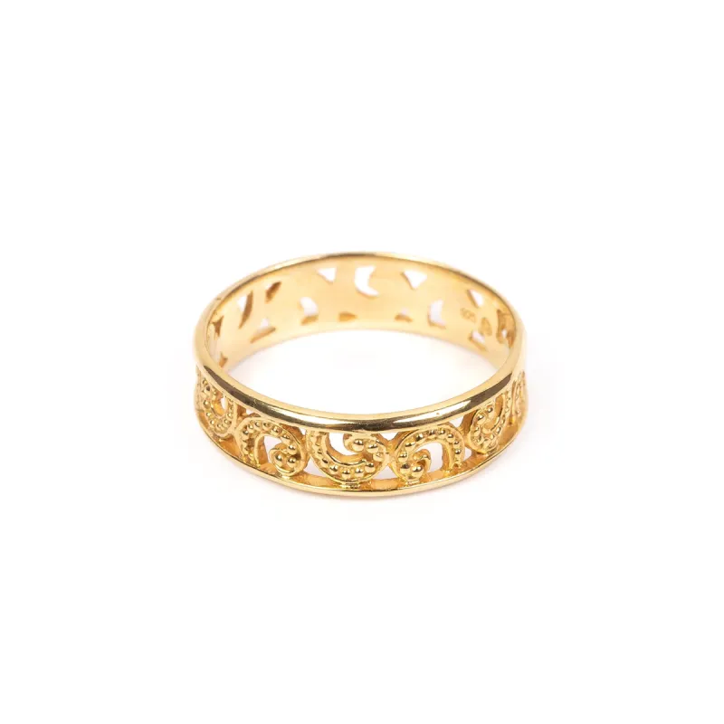 Ombak Segara Mini Band Ring Gold sold by Love Anchor
