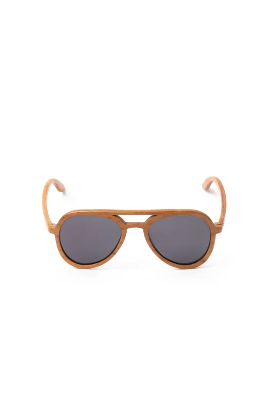 Sunglasses Aviator Round  Teak Wood sold by Love Anchor