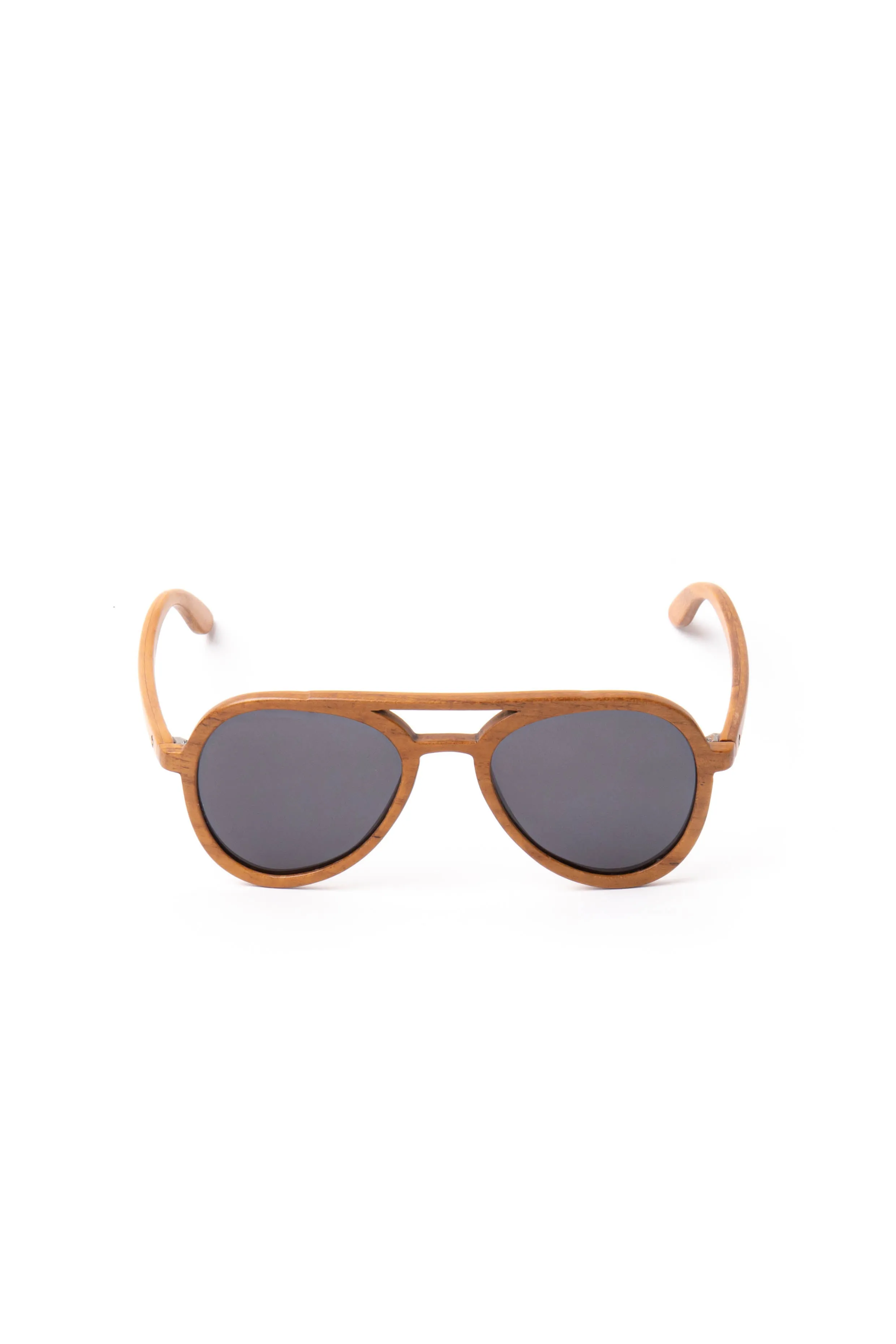 Sunglasses Aviator Round Teak Wood sold by Love Anchor