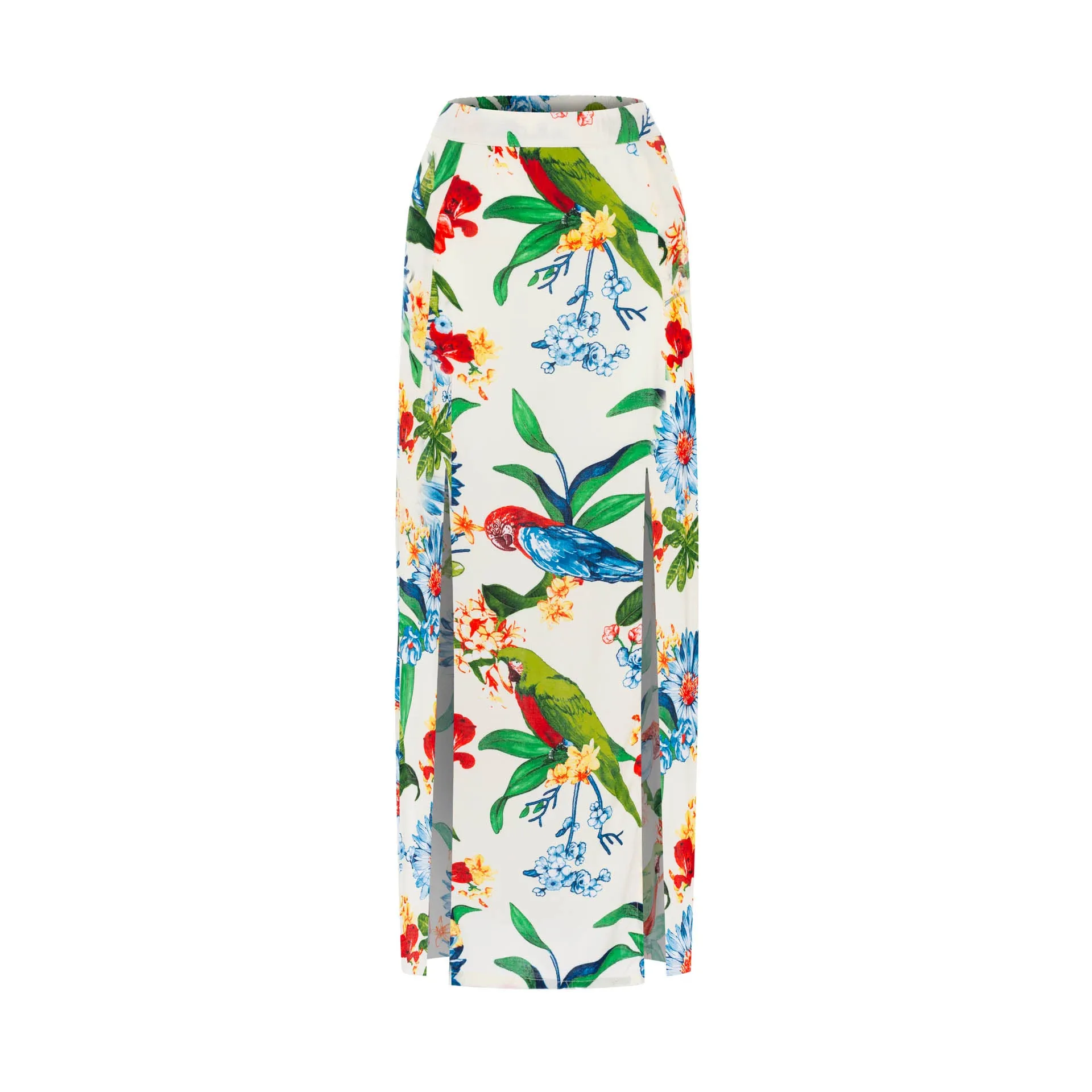 Tulip, Tropical Macaw White, Maxi Skirt sold by Love Anchor product image thumbnail 4