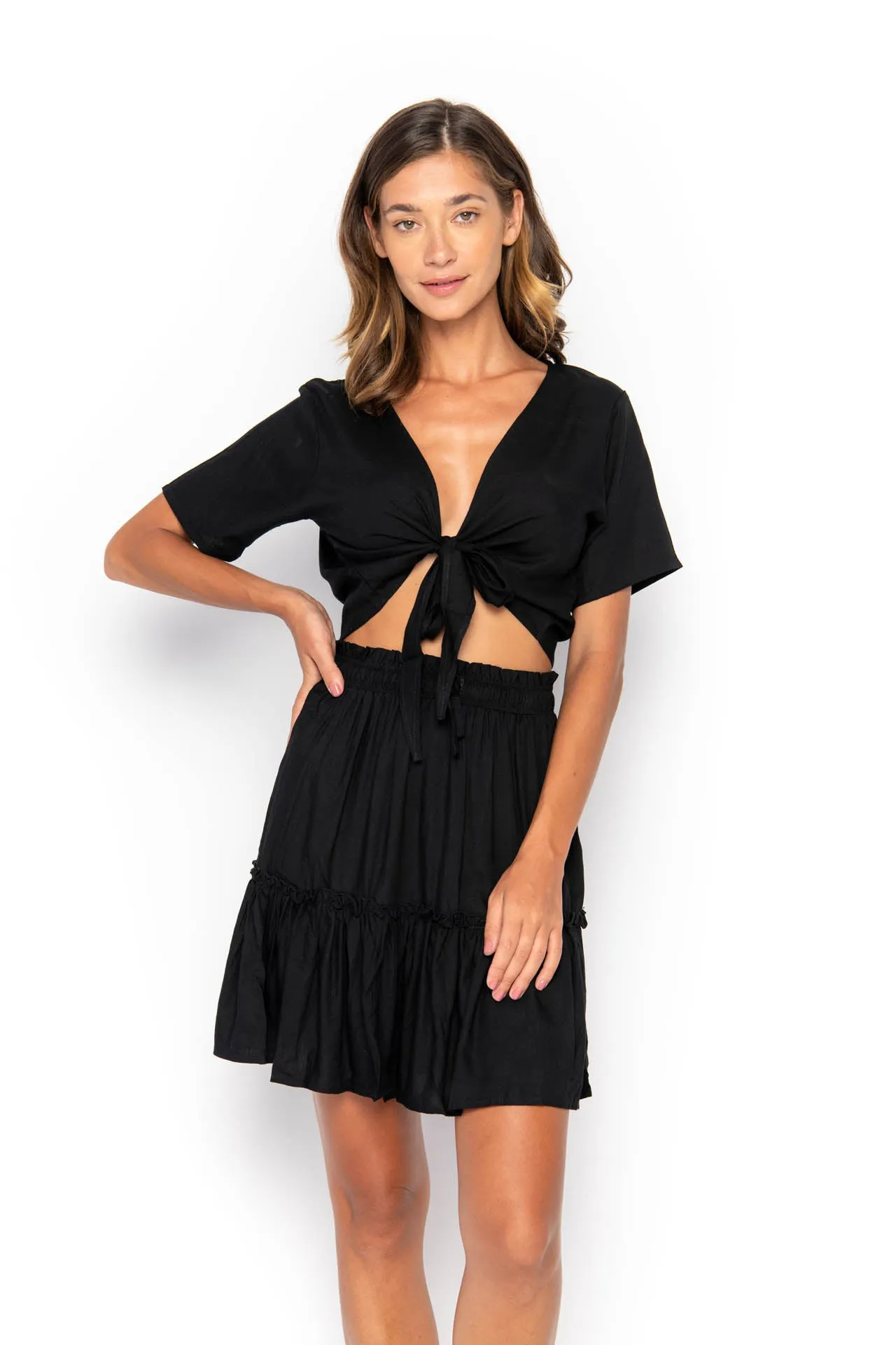 Ikat, Plain, Crop Top sold by Love Anchor