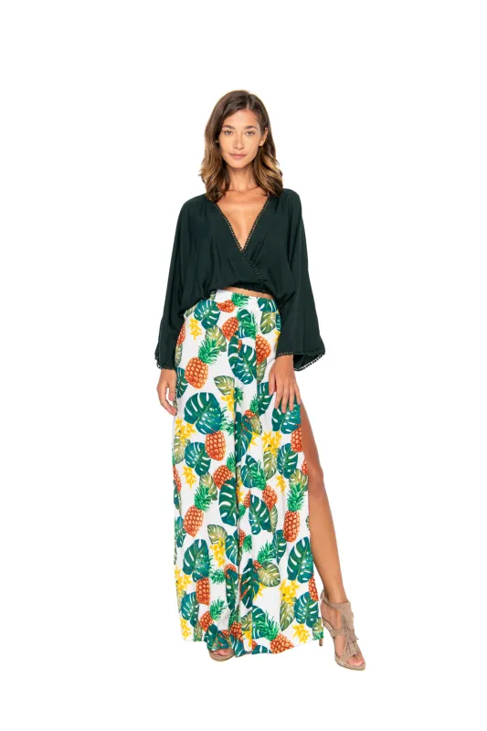 Nala, Tropical Ananas White, Long Pants sold by Love Anchor