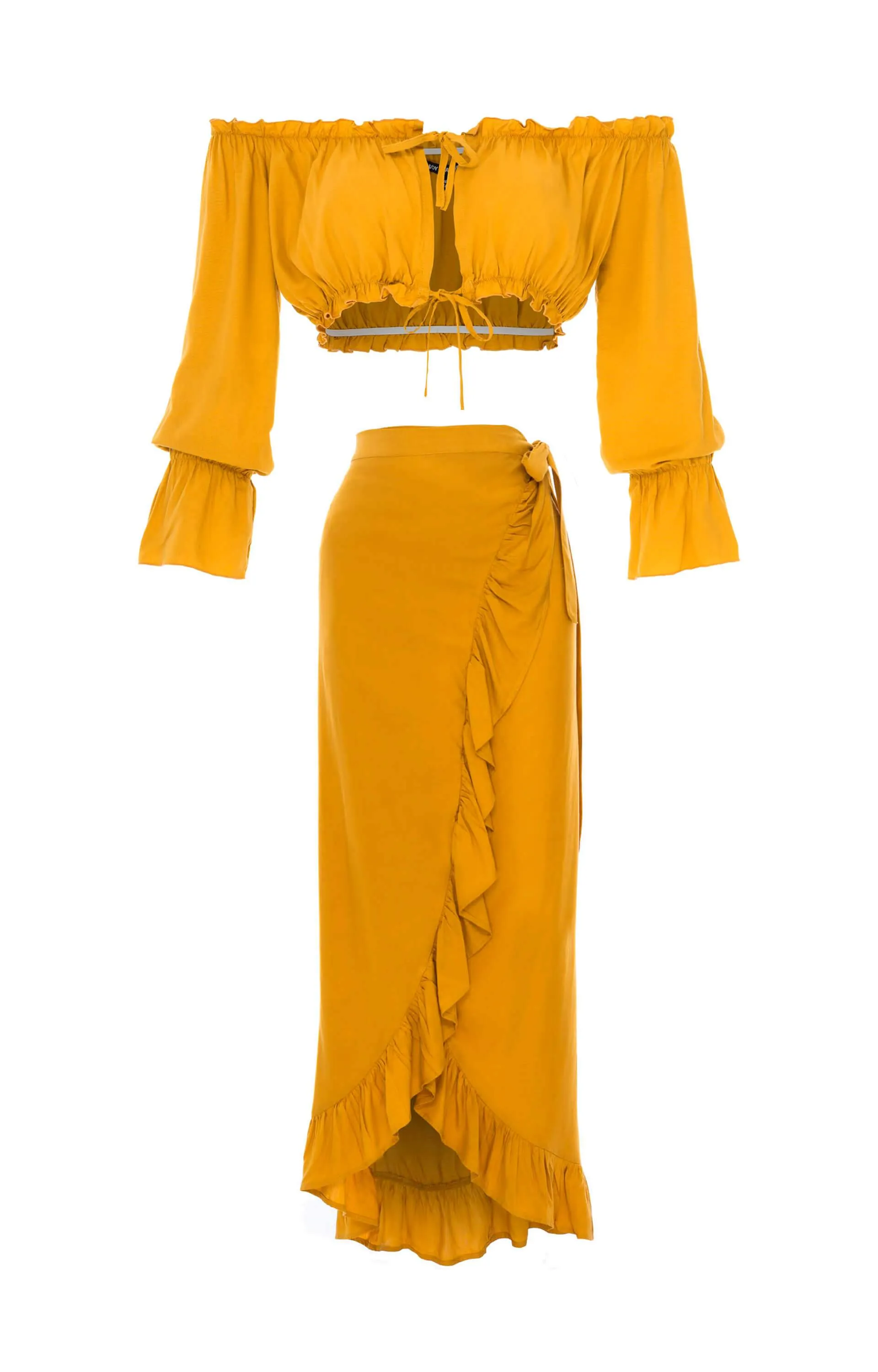 Set Cropped Sabrina-Wrap Maxi Skirt, Plain sold by Love Anchor product image thumbnail 3