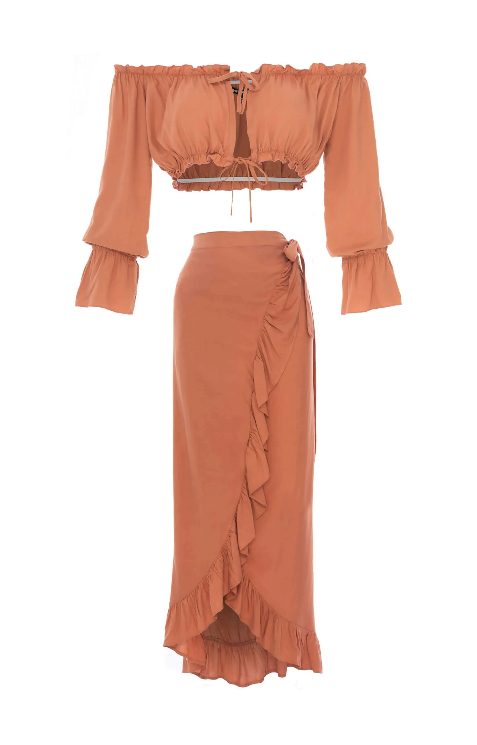 Set Cropped Sabrina-Wrap Maxi Skirt, Plain sold by Love Anchor product image thumbnail 4