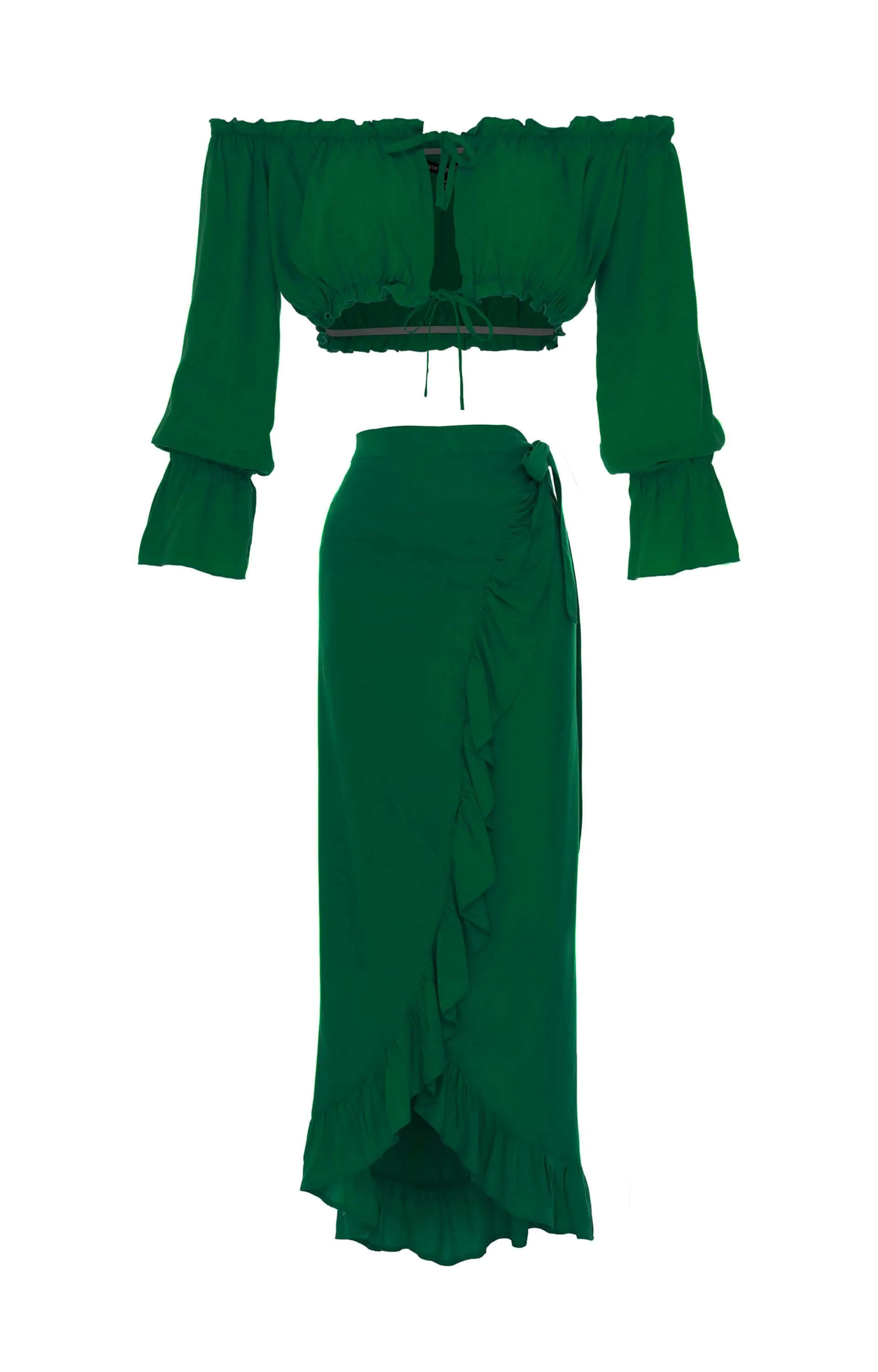 Set Cropped Sabrina-Wrap Maxi Skirt, Plain sold by Love Anchor product image thumbnail 5