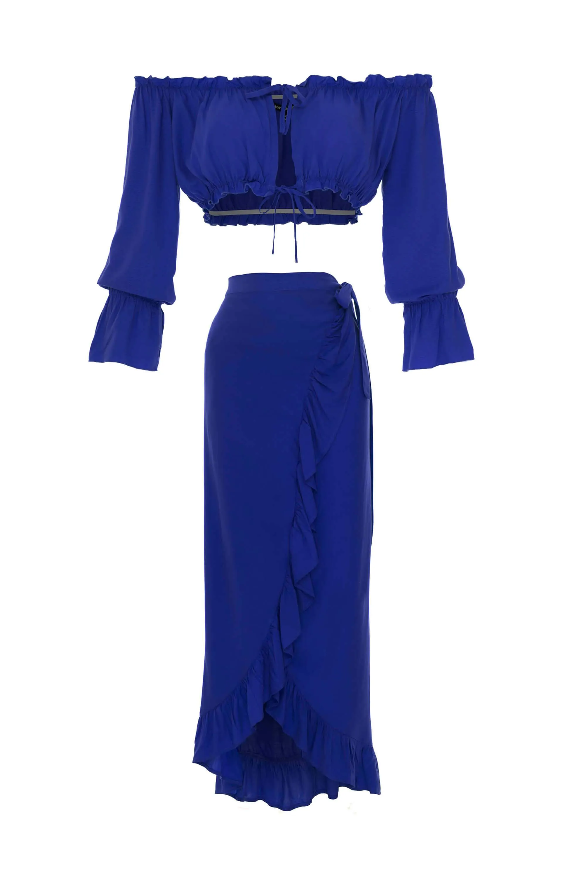 Set Cropped Sabrina-Wrap Maxi Skirt, Plain sold by Love Anchor product image thumbnail 2