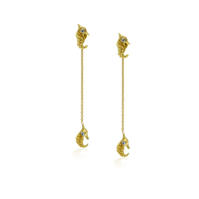 Drop Earring Sea Horse Collection Gold 18K sold by Love Anchor
