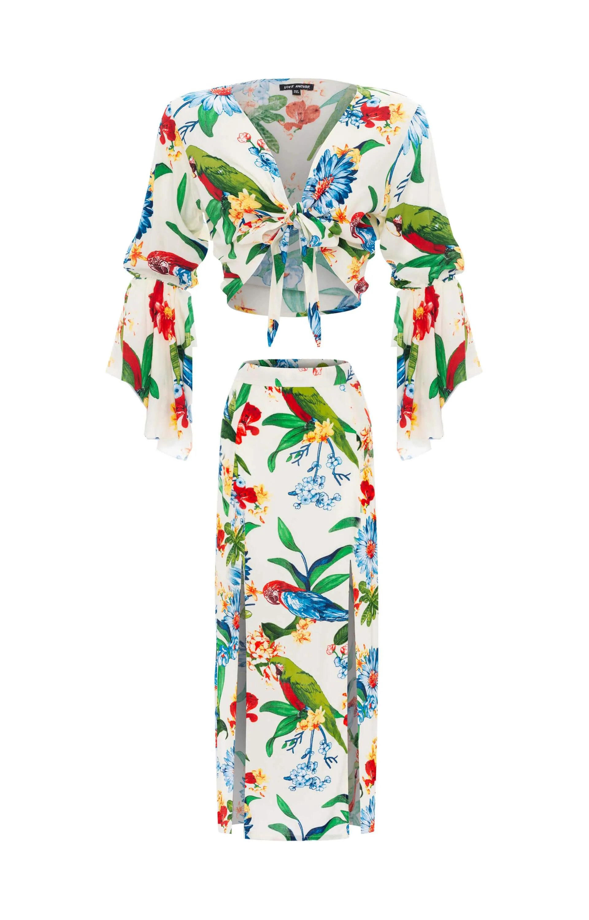 Set Cropped Gypsy-Tulip Maxi Skirt, Tropical sold by Love Anchor product image thumbnail 4