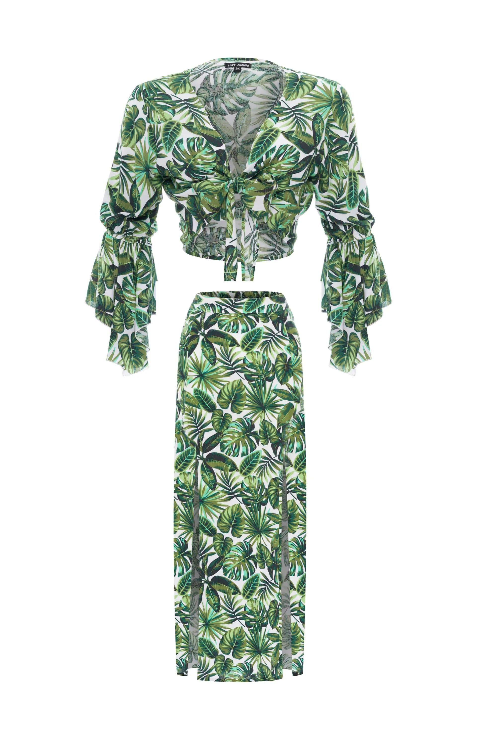 Set Cropped Gypsy-Tulip Maxi Skirt, Tropical sold by Love Anchor