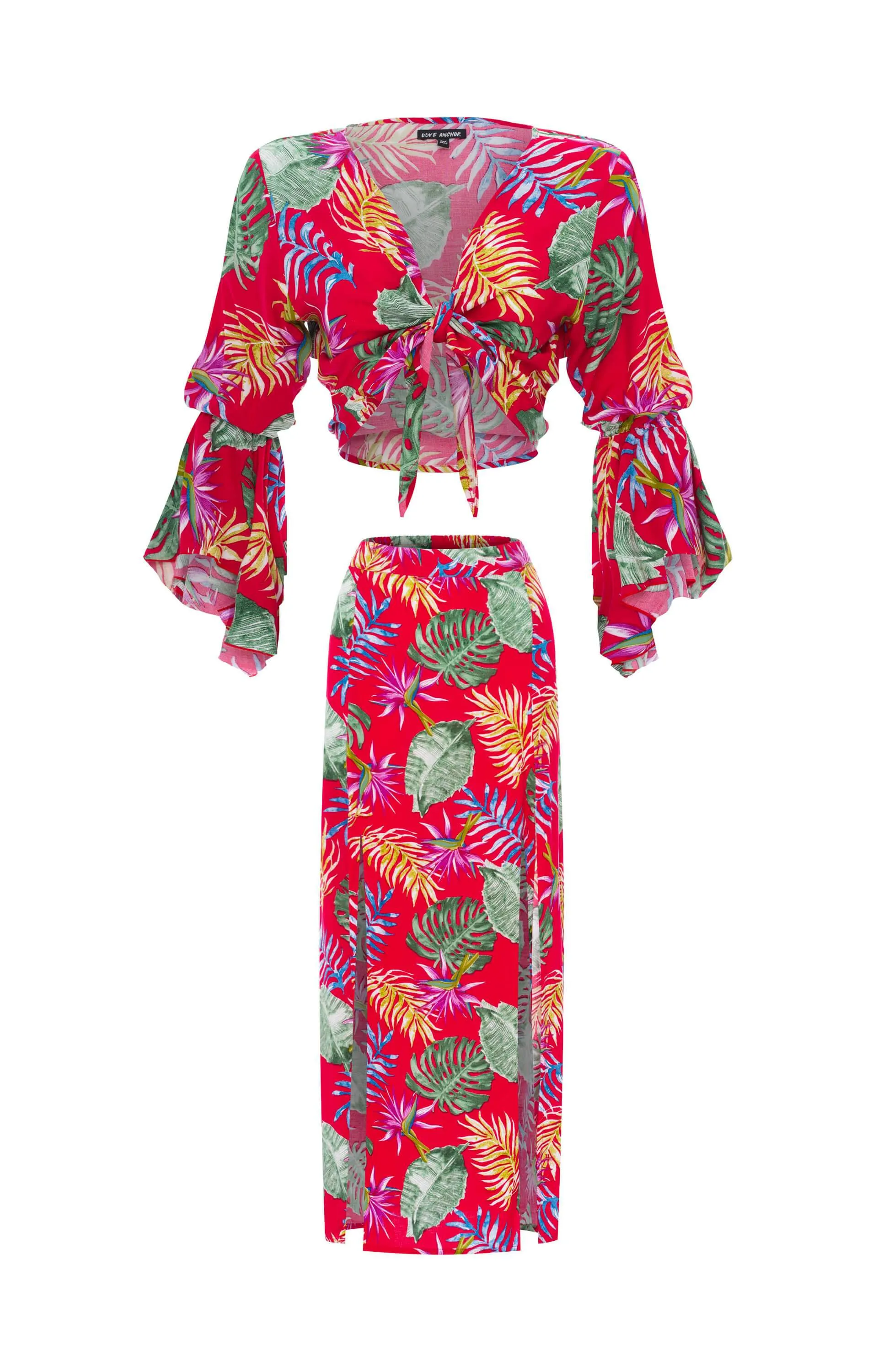 Set Cropped Gypsy-Tulip Maxi Skirt, Tropical sold by Love Anchor product image thumbnail 2