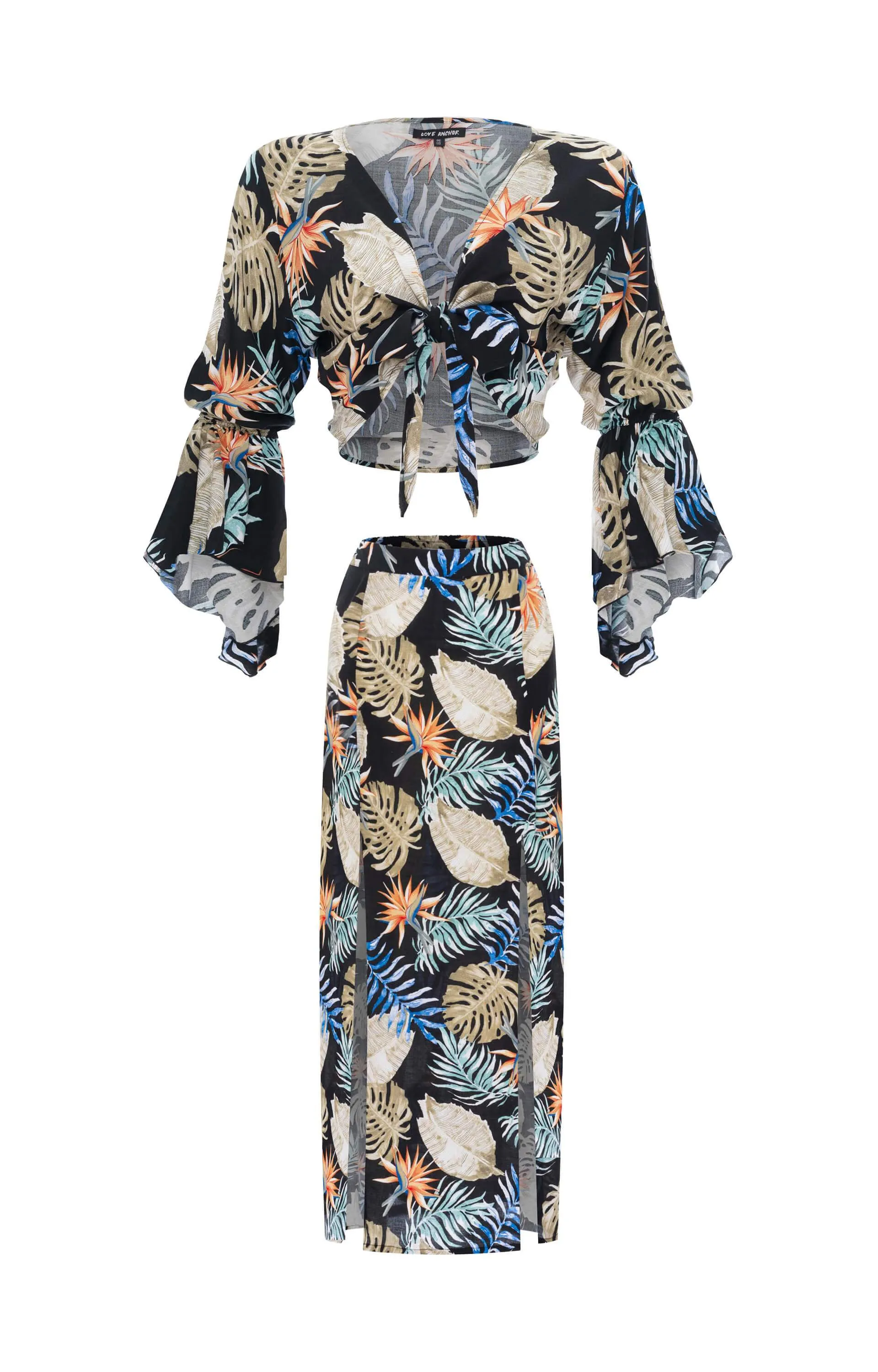 Set Cropped Gypsy-Tulip Maxi Skirt, Tropical sold by Love Anchor product image thumbnail 3
