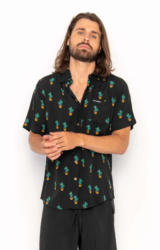 Men's Tropical Cactus Black, Shirt sold by Love Anchor