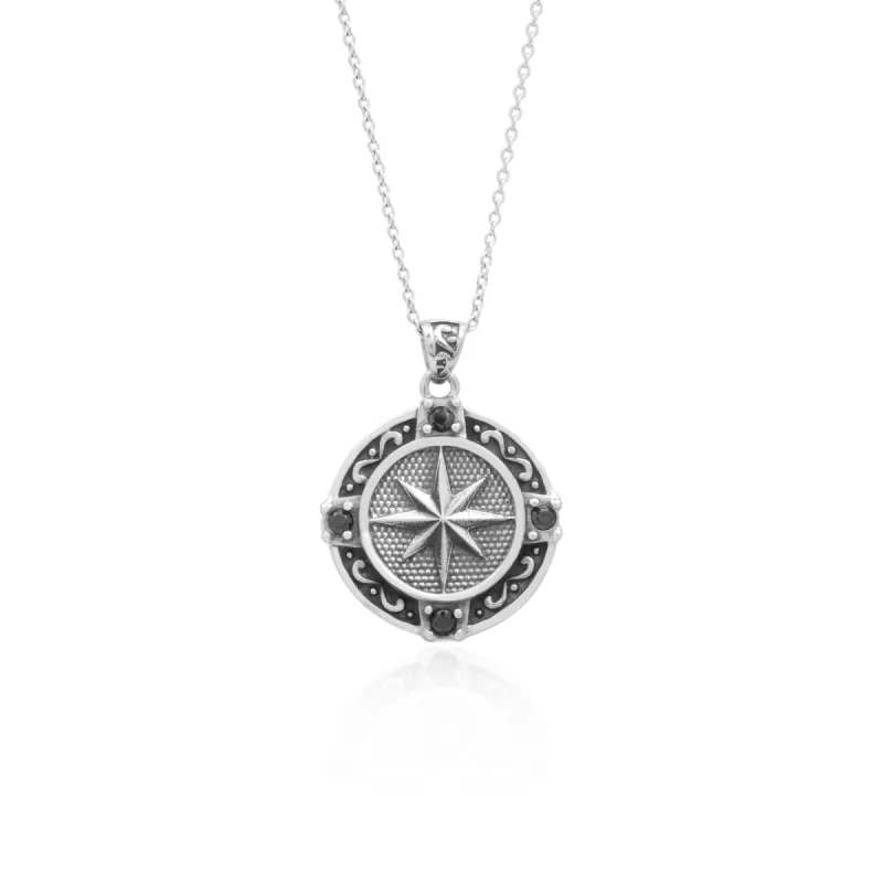 Pendant Compass Collection Silver Oxydation sold by Love Anchor