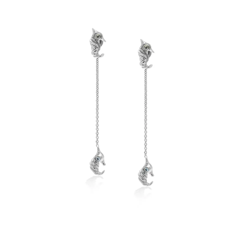 Earring Drop  Sea Horse Collection Silver At sold by Love Anchor