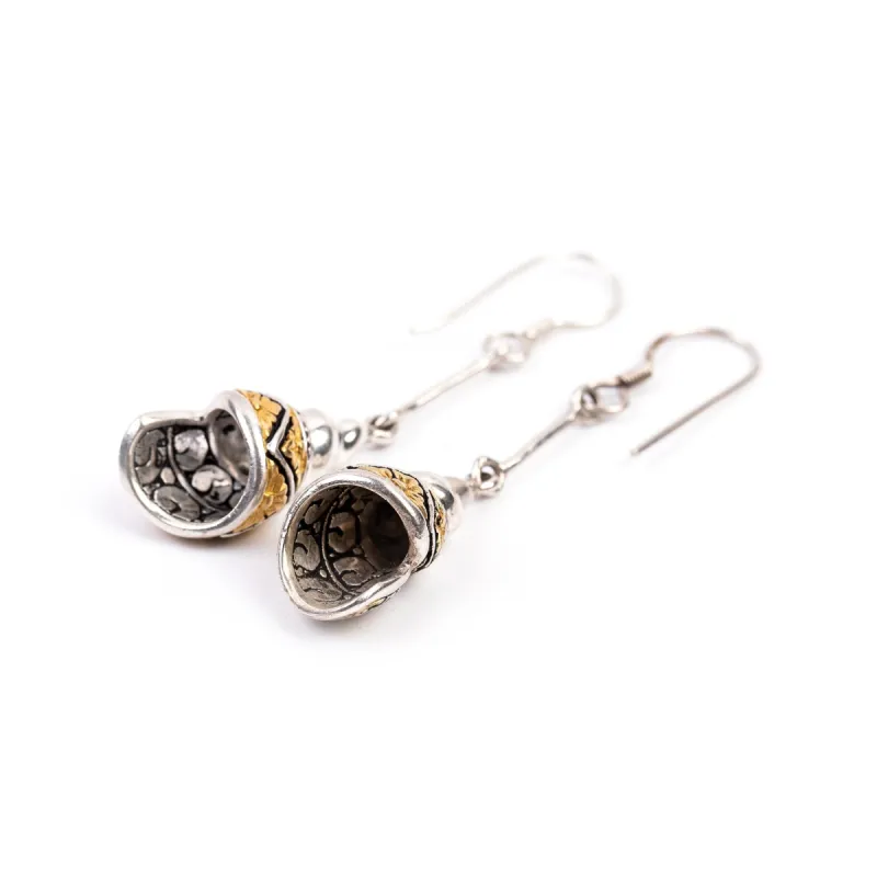 Keong Emas Double Drop Earrings Silver-Wholesale sold by Love Anchor