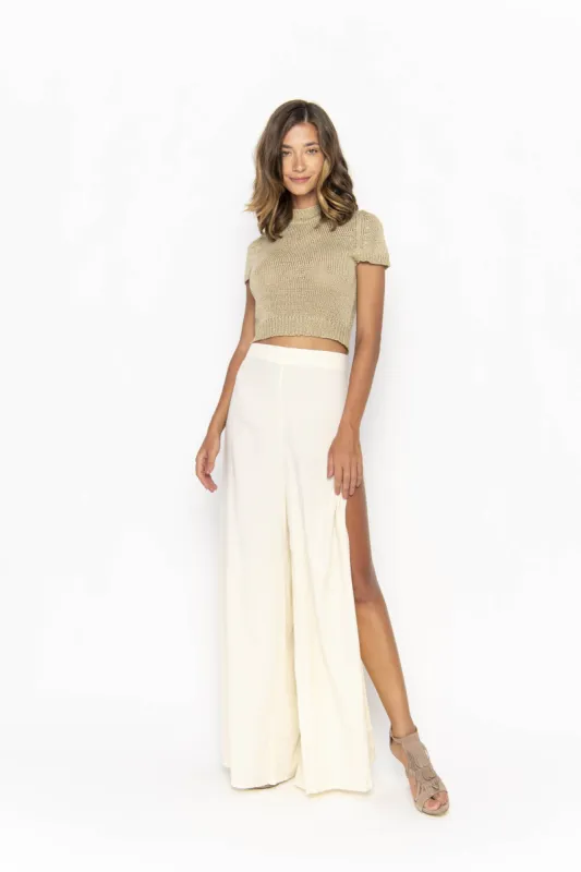 April, Plain, Knitted Crop Top sold by Love Anchor