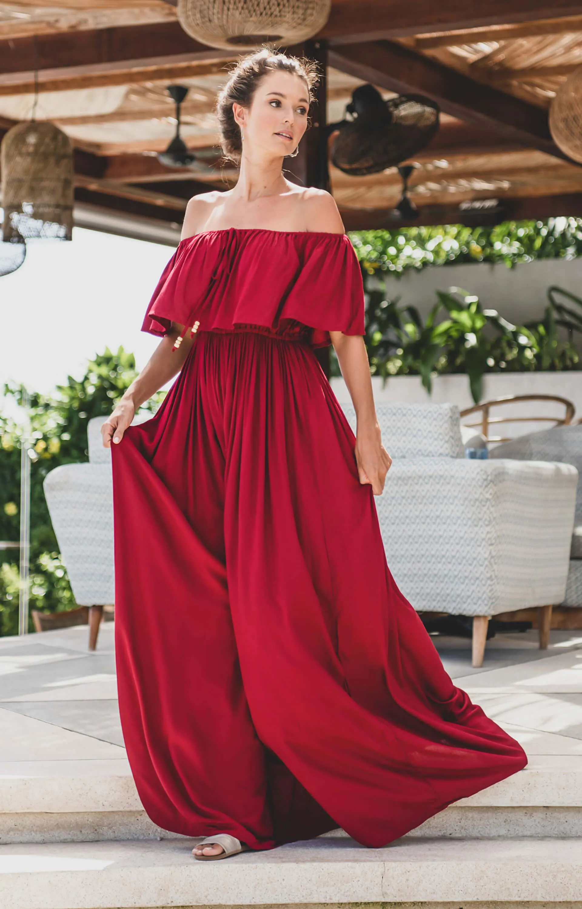 Safia, Tropical Macaw White, Maxi Dress sold by Love Anchor product image thumbnail 4