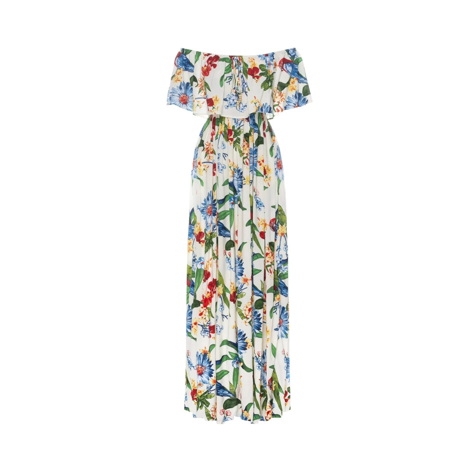 Safia, Tropical Macaw White, Maxi Dress sold by Love Anchor product image thumbnail 5