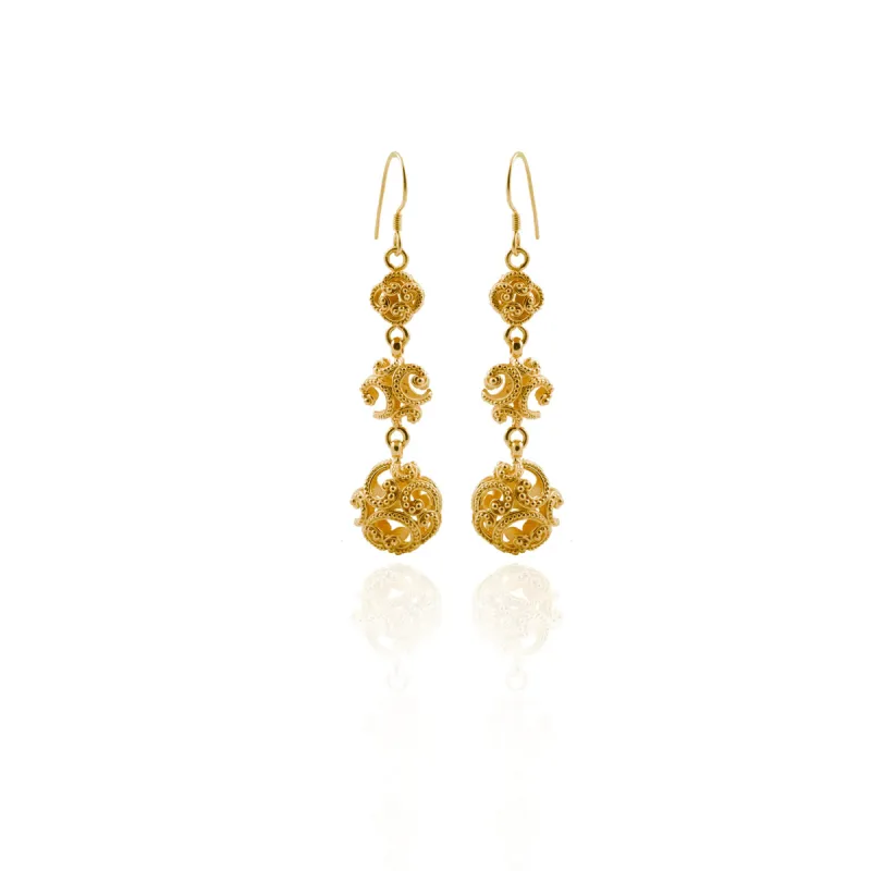 Ombak Segara Triple Ball Dangling Gold sold by Love Anchor