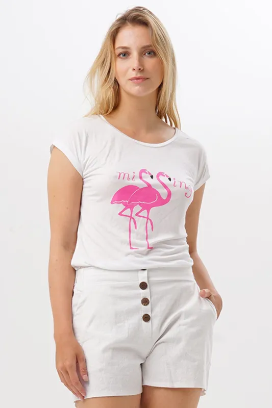 T-Shirt Dew Twin Flamingo sold by Suennoaj