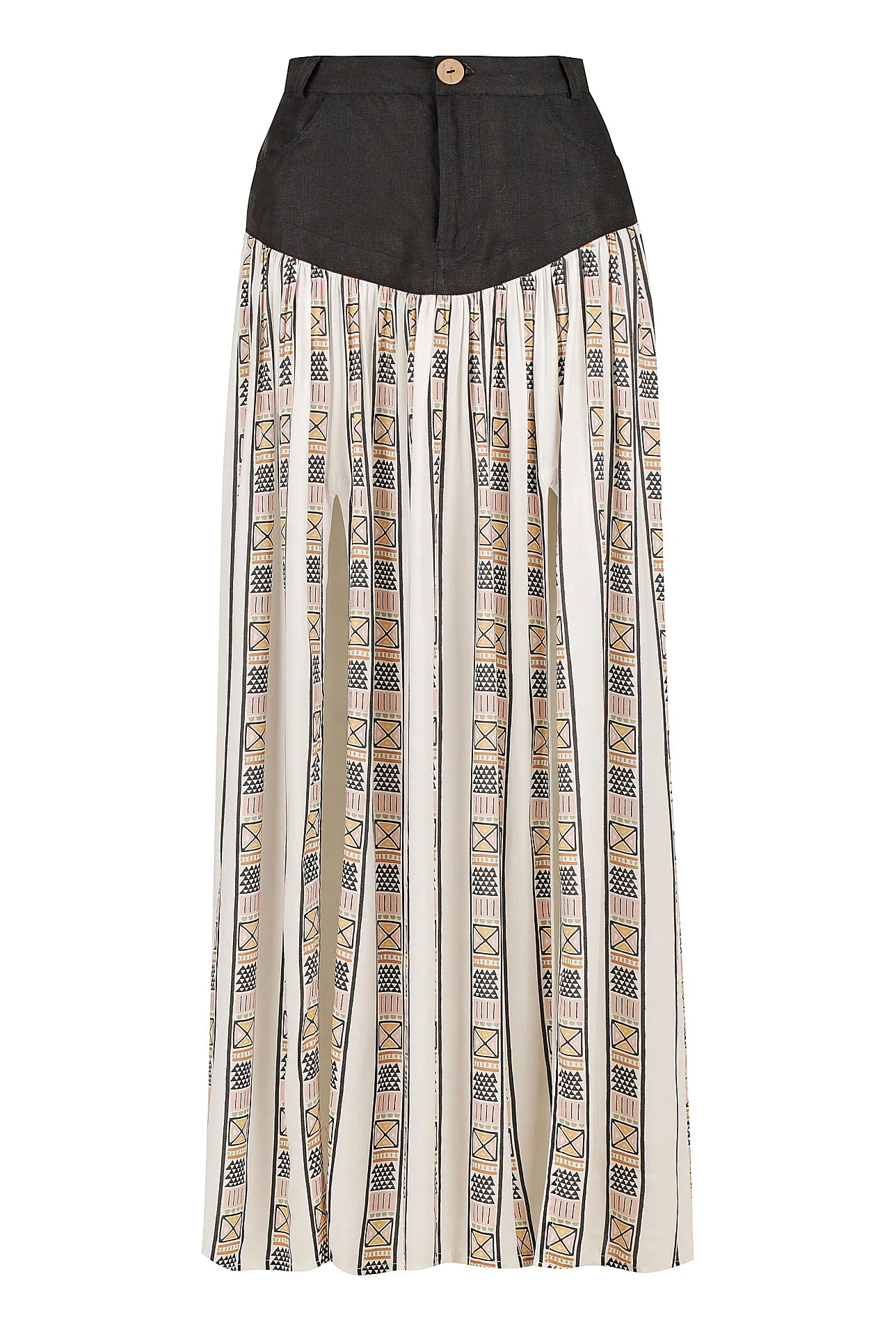 Blazing Border Maxi Skirt sold by Pastel