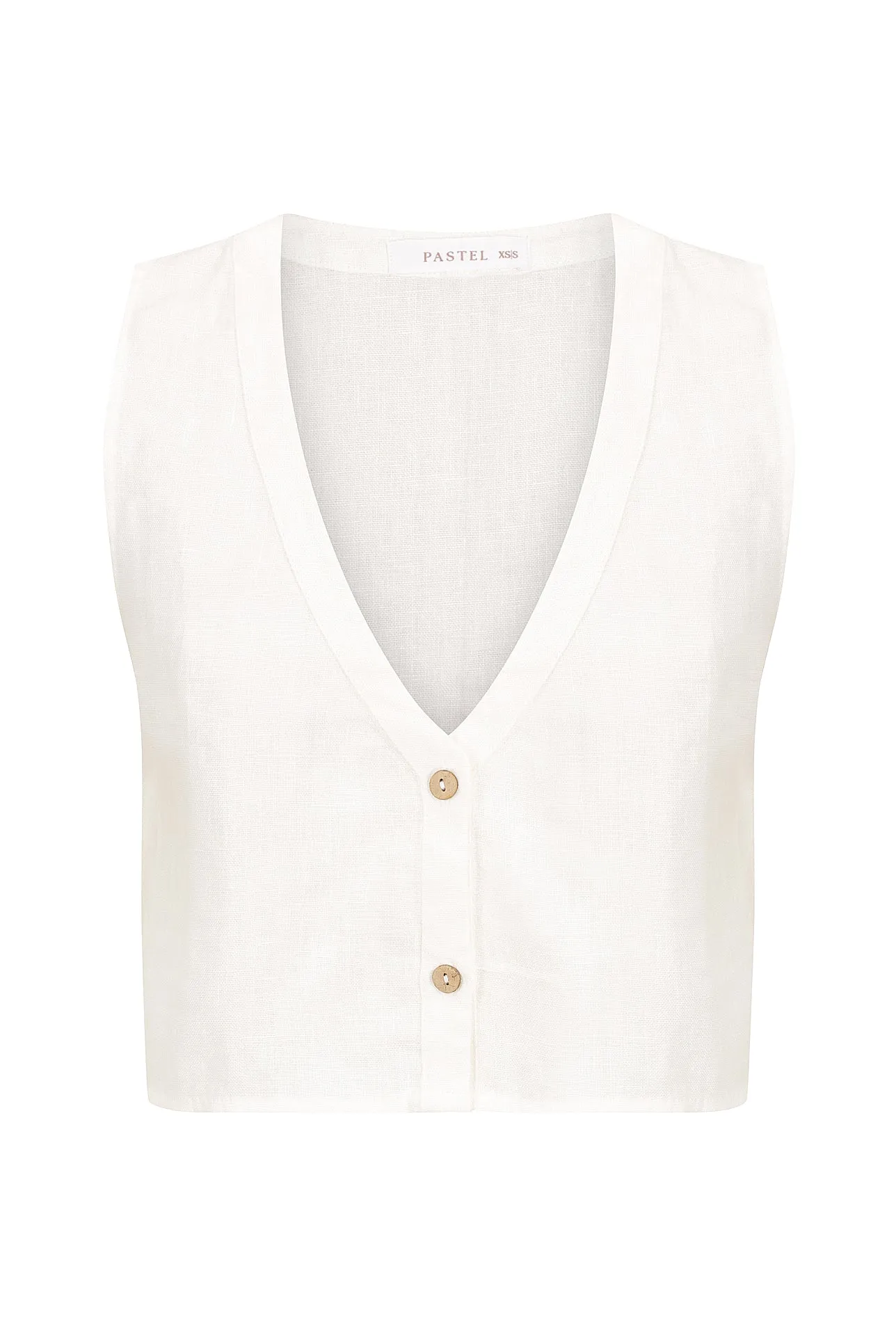 Solana Vest Top - White sold by Pastel