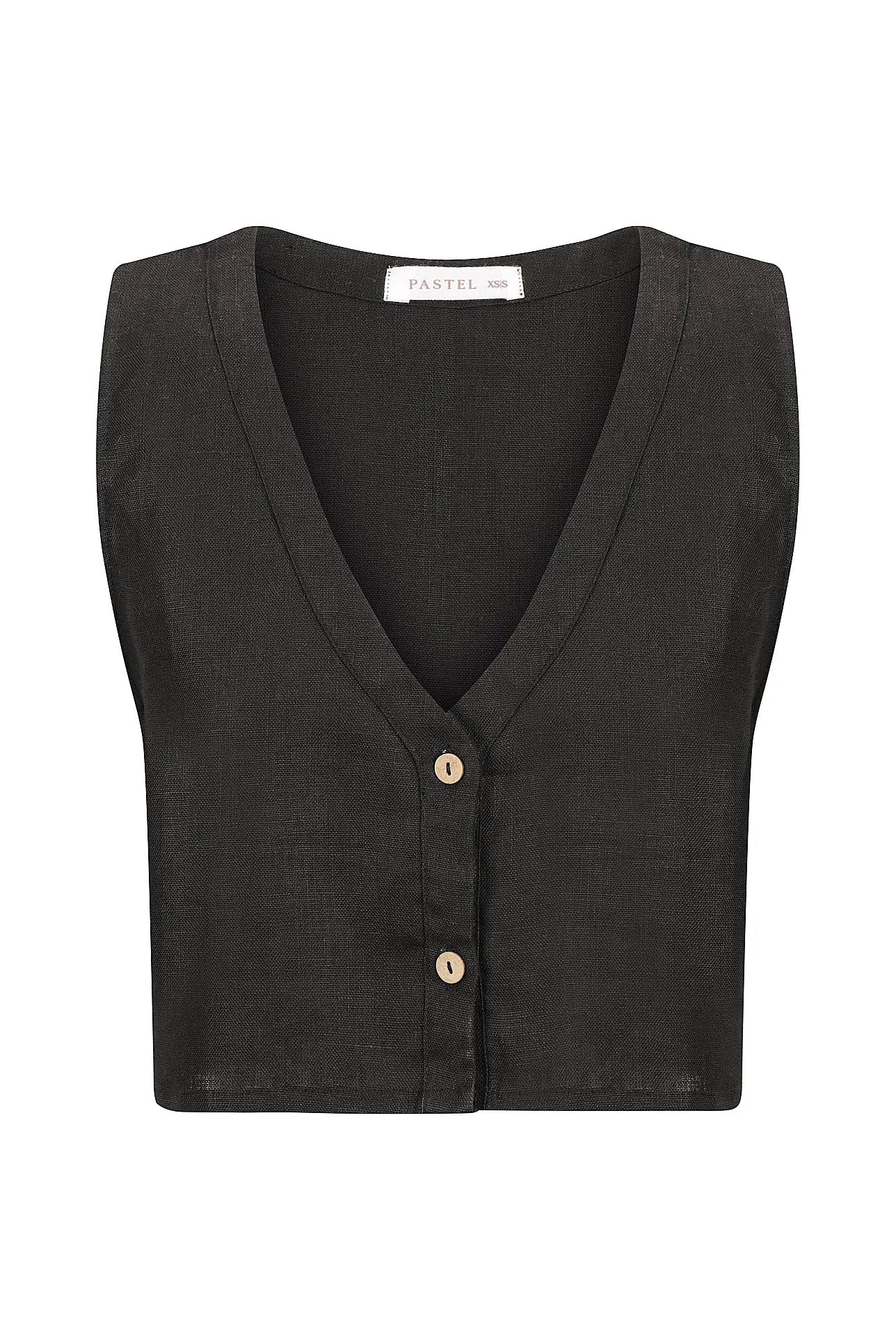 Solana Vest Top - Black sold by Pastel