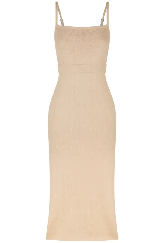 Gigi Cotton Knit Midi Dress - Natural sold by Pastel