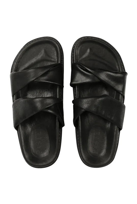 Leather Sandal - Black sold by Pastel