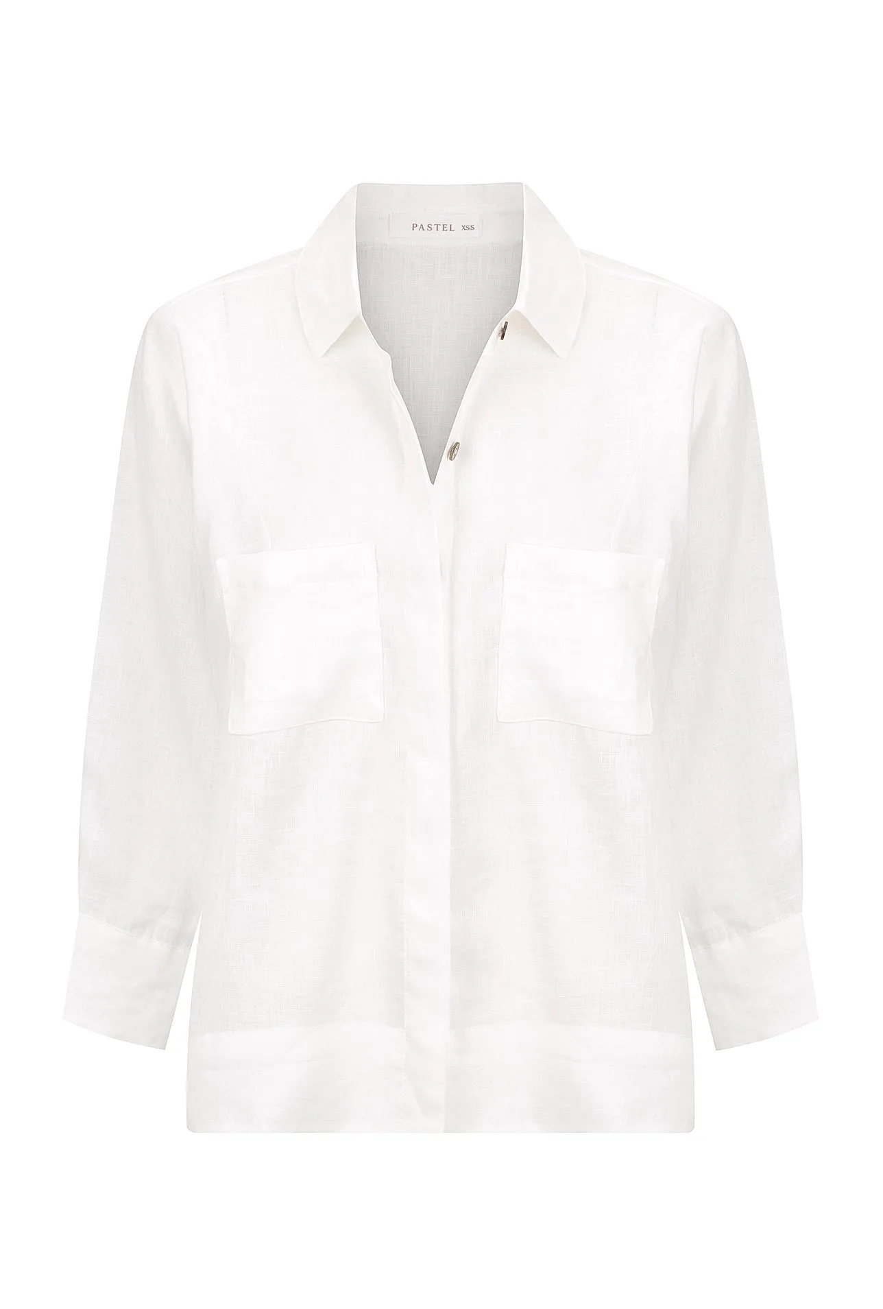 Solana 3/4 Sleeved Button Up Shirt - White sold by Pastel