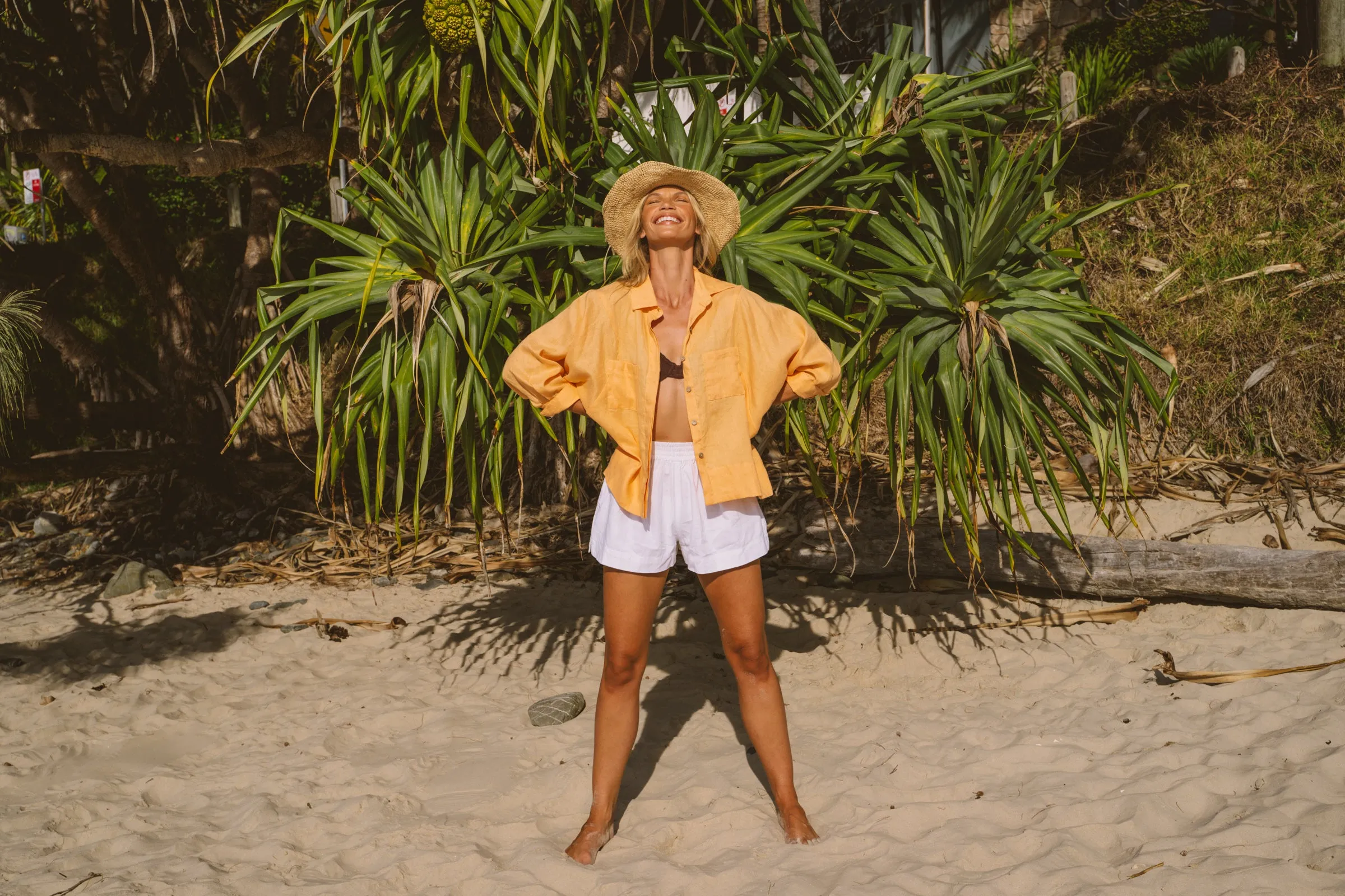 Solana 3/4 Sleeve Button Up Shirt - Melon sold by Pastel product image thumbnail 4