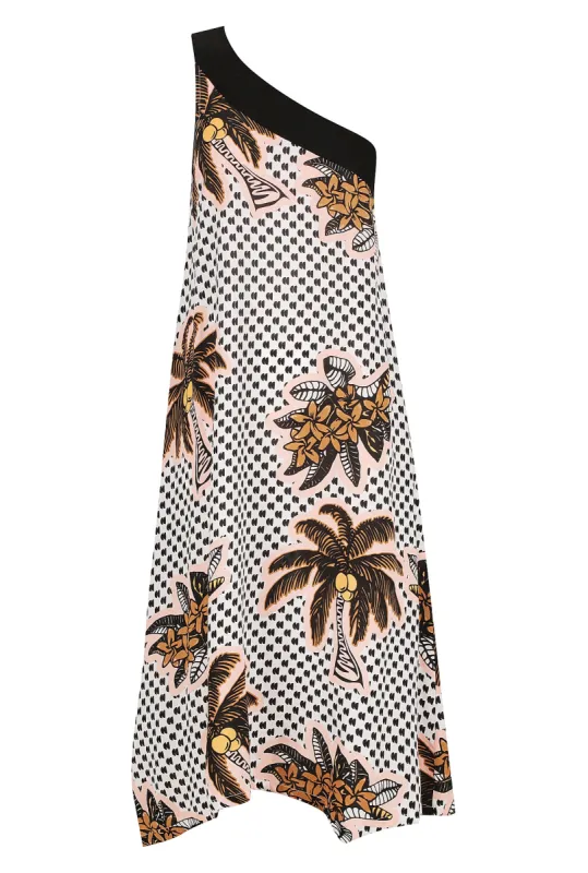 Paradise Palm One Shoulder Maxi Dress sold by Pastel