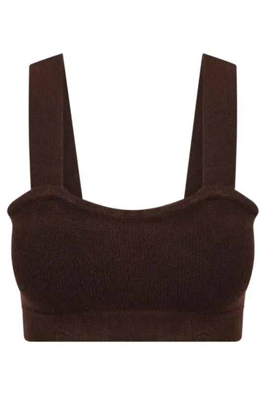 Gigi Knit Crop - Carob sold by Pastel