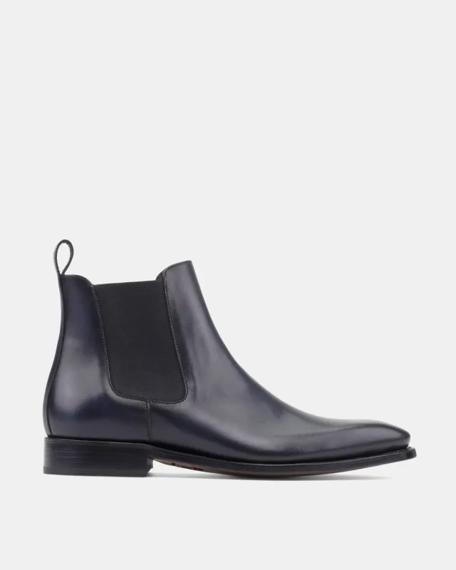 Bennett Navy Chelsea Boot - 722 made by Cobbler Union