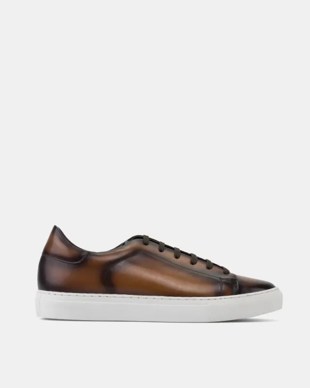 Cognac Burnished Leather Dress Sneaker sold by Cobbler Union