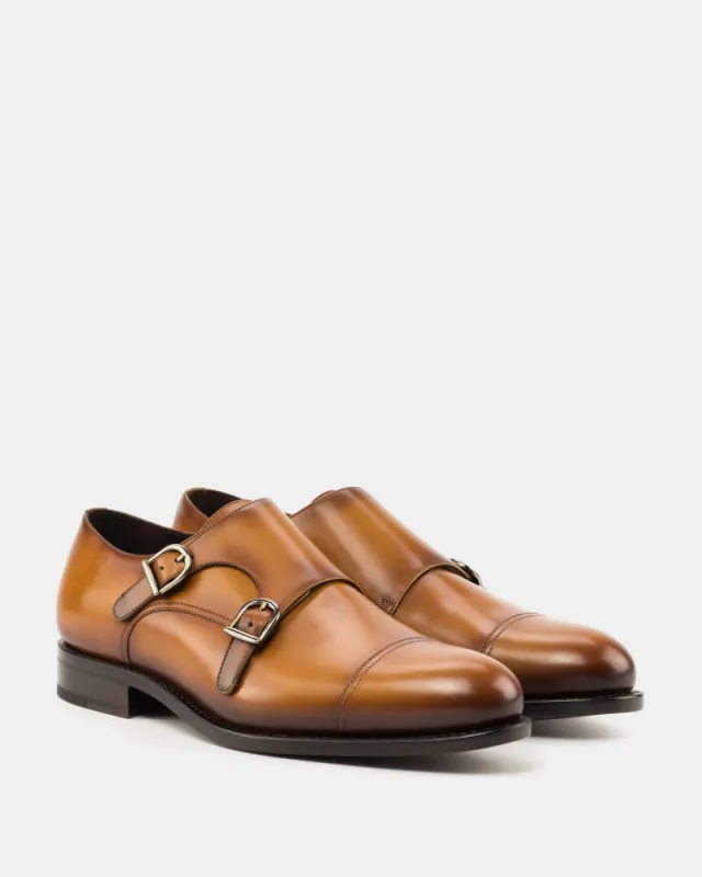 Francis Cognac Double Monk Strap - 675 sold by Cobbler Union