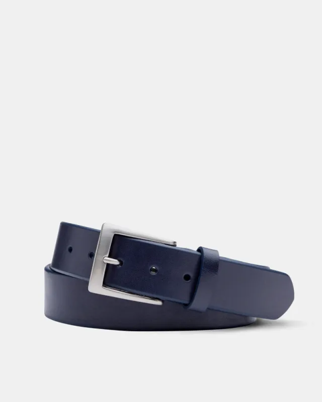 Venice Calf Belt in Navy Leather sold by Cobbler Union