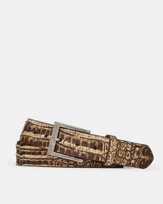 Vintage Crocodile Belt in Peanut Sundance sold by Cobbler Union