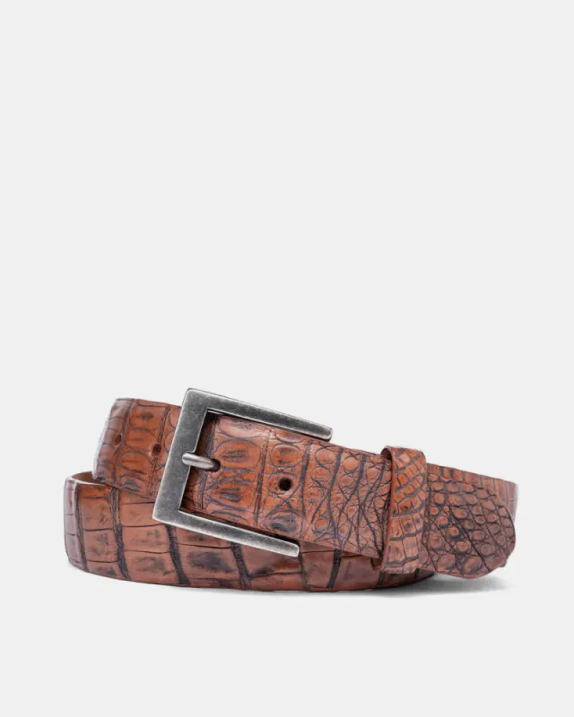 Vintage Crocodile Belt in Antique Honey sold by Cobbler Union