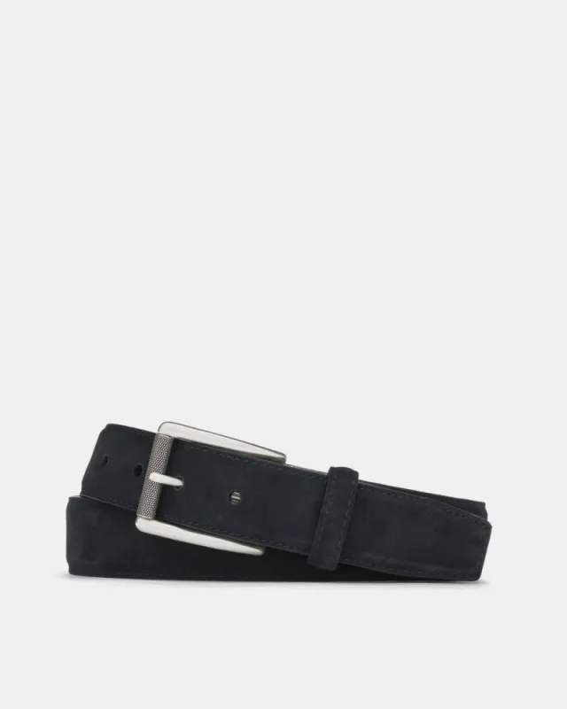 Suede Belt in Navy sold by Cobbler Union