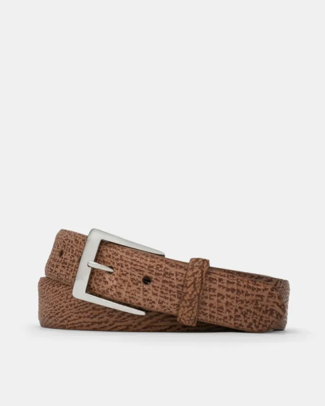 Shark Belt in Cognac Leather made by W. Kleinberg