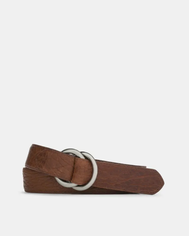 American Bison Belt in Peanut Leather with Oring Buckles sold by Cobbler Union