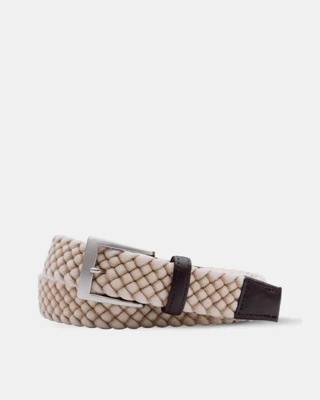 Cloth Braid Belt in Beige sold by Cobbler Union