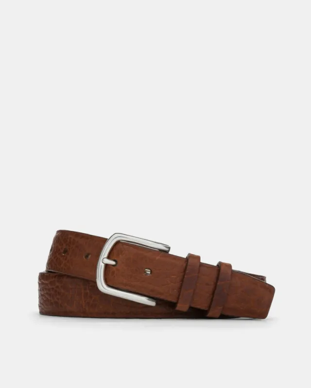 American Bison Belt in Cognac Leather sold by Cobbler Union