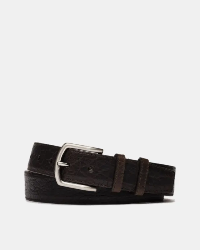 American Bison Belt in Chocolate Leather sold by Cobbler Union