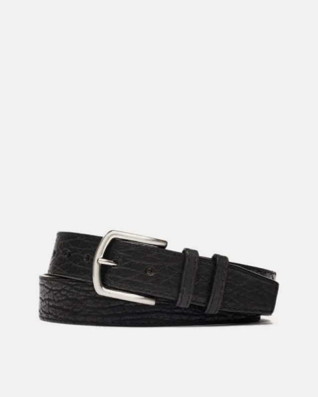 American Bison Belt in Black Leather sold by Cobbler Union