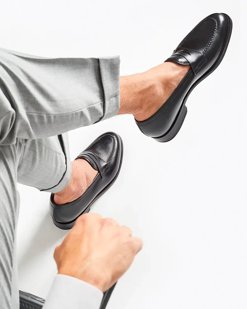 Black Calf Leather Penny Loafer sold by Cobbler Union product image thumbnail 2